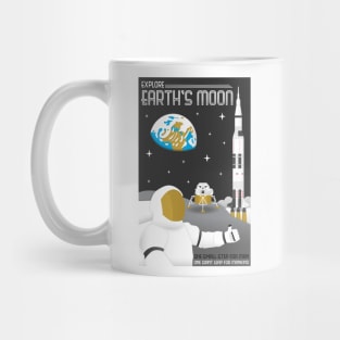 Explore Earth's Moon Travel Poster Mug